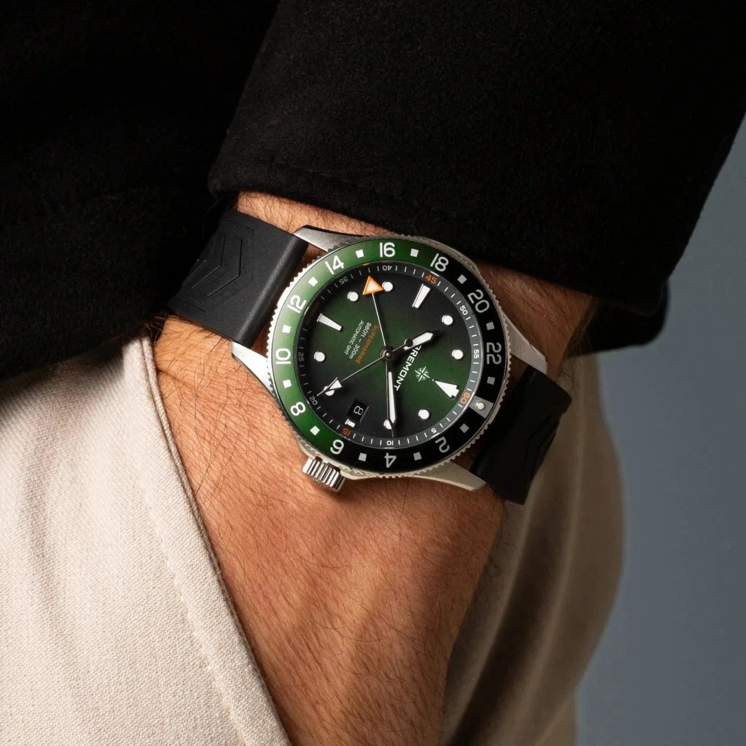 Bremont Supermarine 300M GMT, 'Tundra' Green 40mm Green Dial Men's Watch SM40-GMT-SS-GNBK-R-S