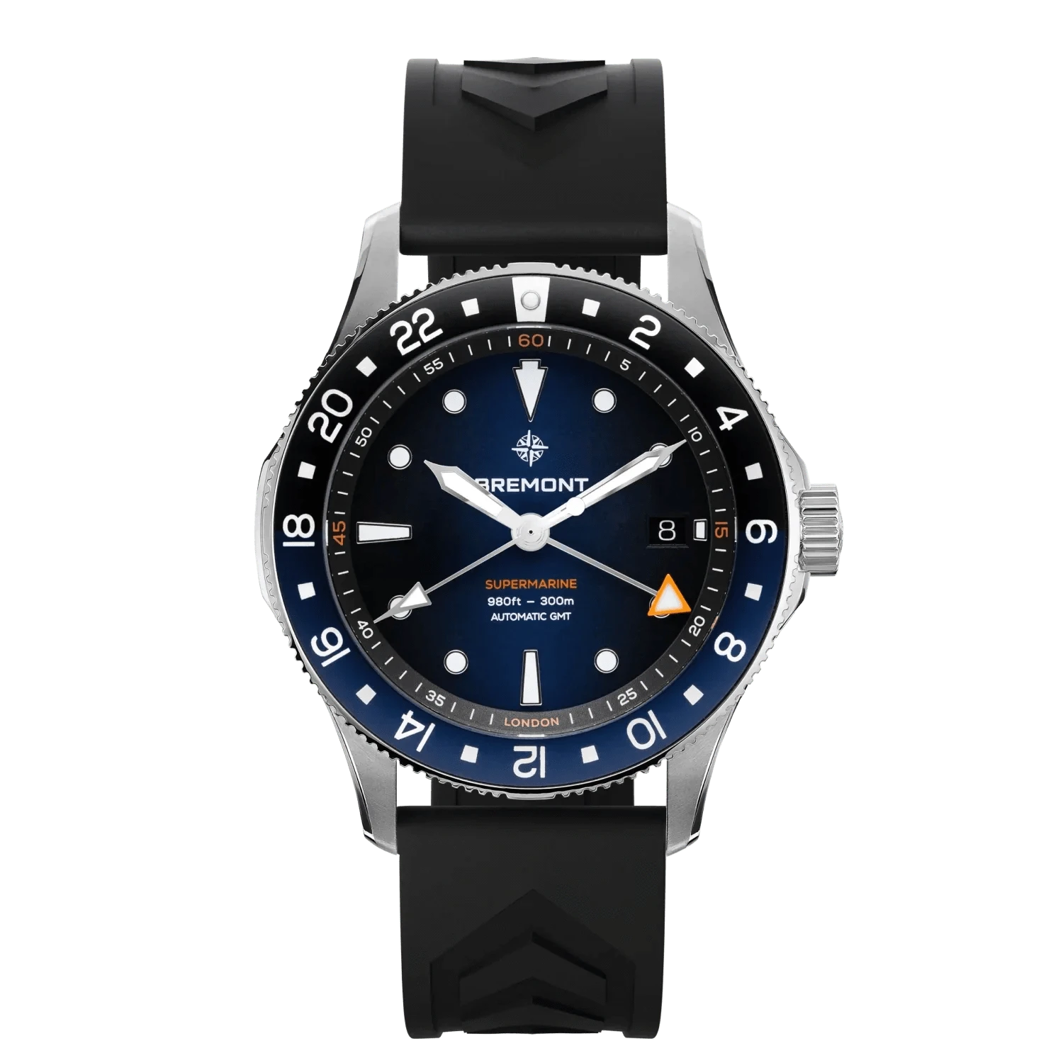 Bremont Supermarine 300M GMT, 'Glacier' Blue 40mm Blue Dial Men's Watch SM40-GMT-SS-BLBK-R-S