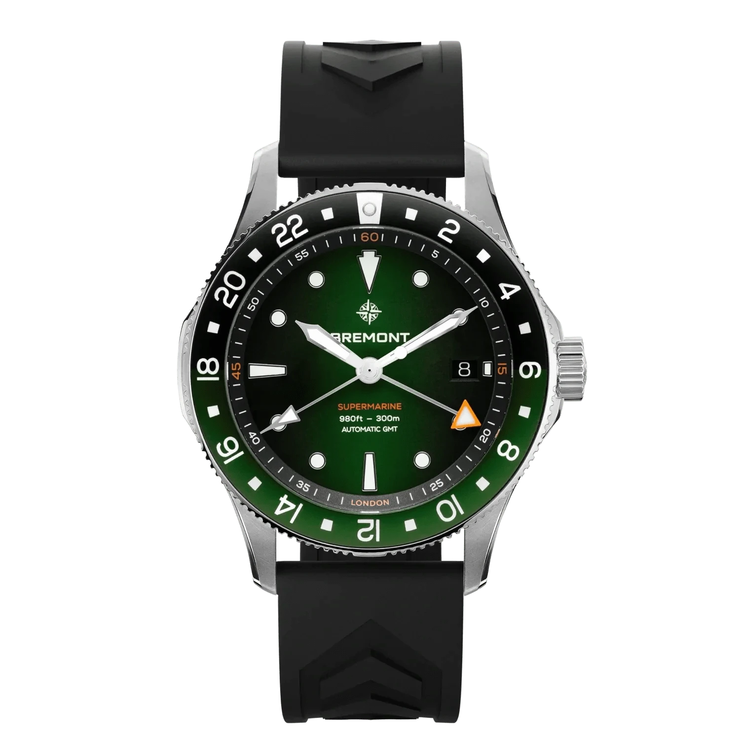 Bremont Supermarine 300M GMT, 'Tundra' Green 40mm Green Dial Men's Watch SM40-GMT-SS-GNBK-R-S