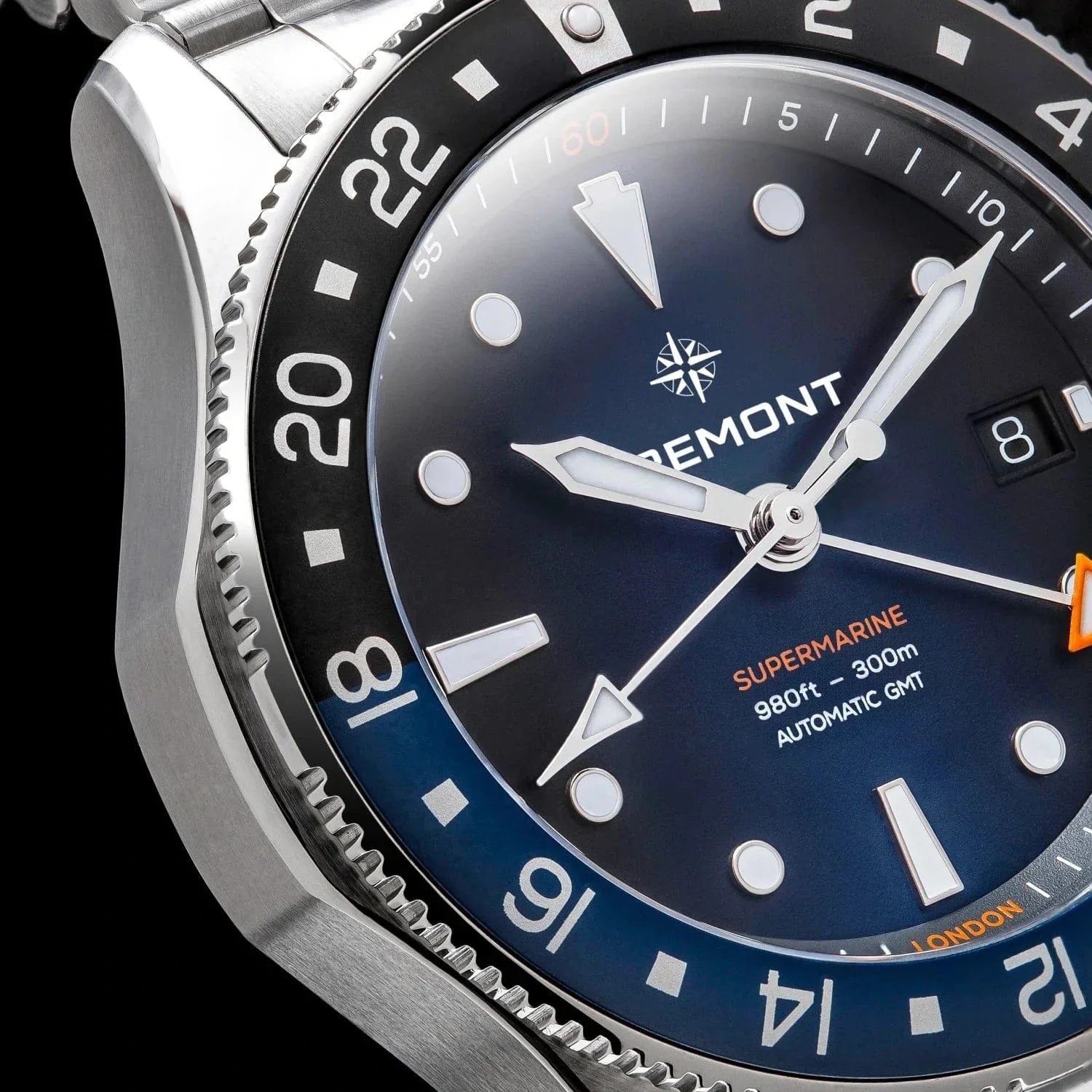 Bremont Supermarine 300M GMT, 'Glacier' Blue 40mm Blue Dial Men's Watch SM40-GMT-SS-BLBK-B