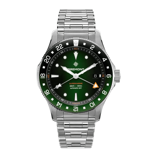 Bremont Supermarine 300M GMT, 'Tundra' Green 40mm Green Dial Men's Watch SM40-GMT-SS-GNBK-B