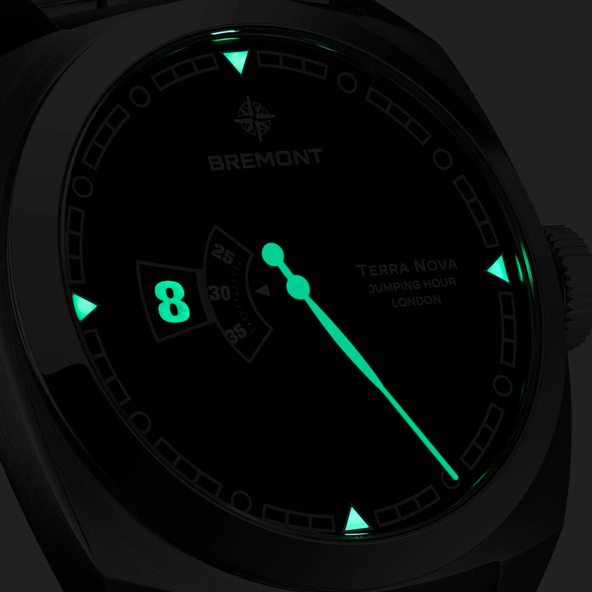 Bremont Terra Nova 40.5mm Jumping Hour Black Lacquered Dial Men's Watch TN40-JH-SS-BK-L-S