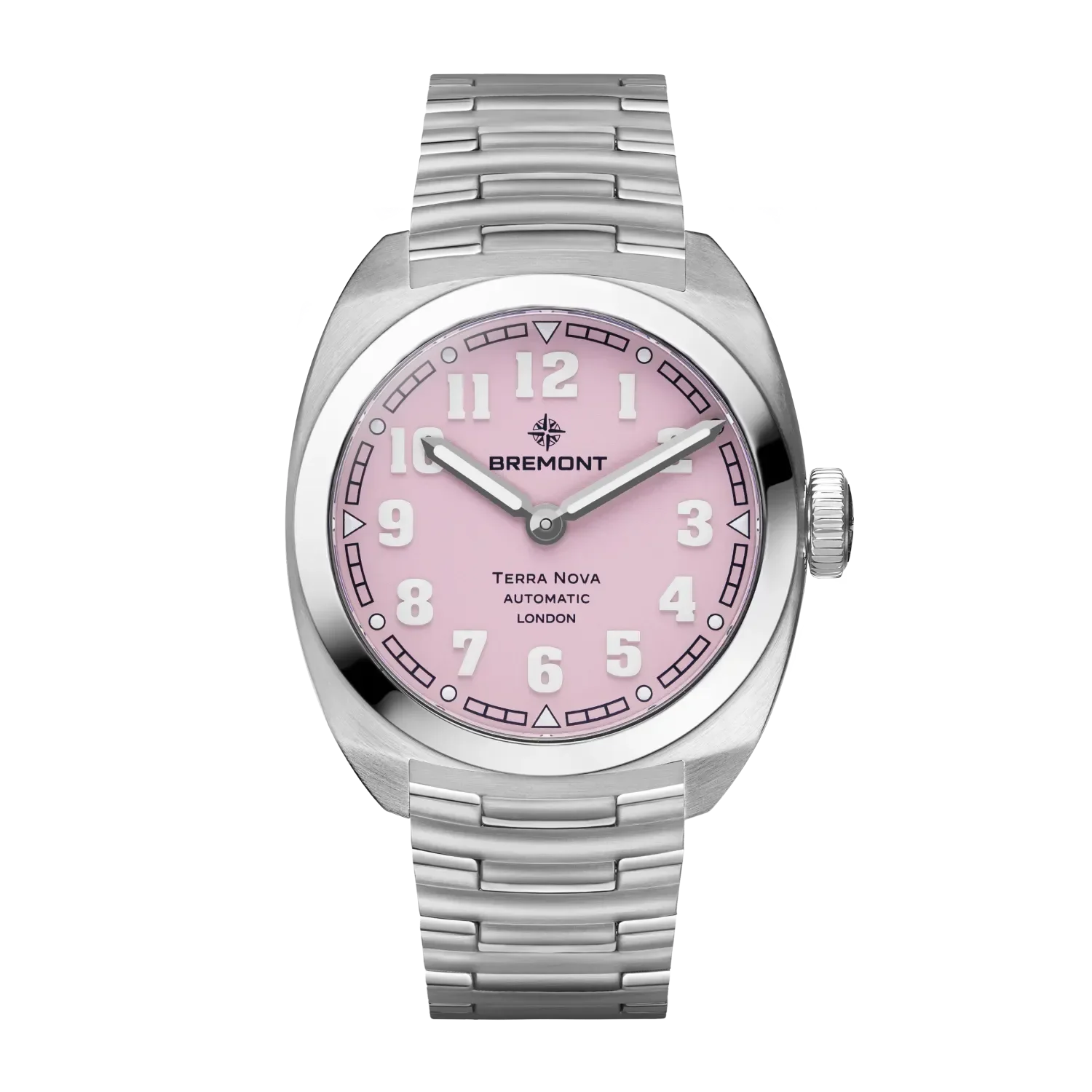 Bremont Terra Nova 38mm Pink Dial Men's Watch TN38-ND-SS-PK-B