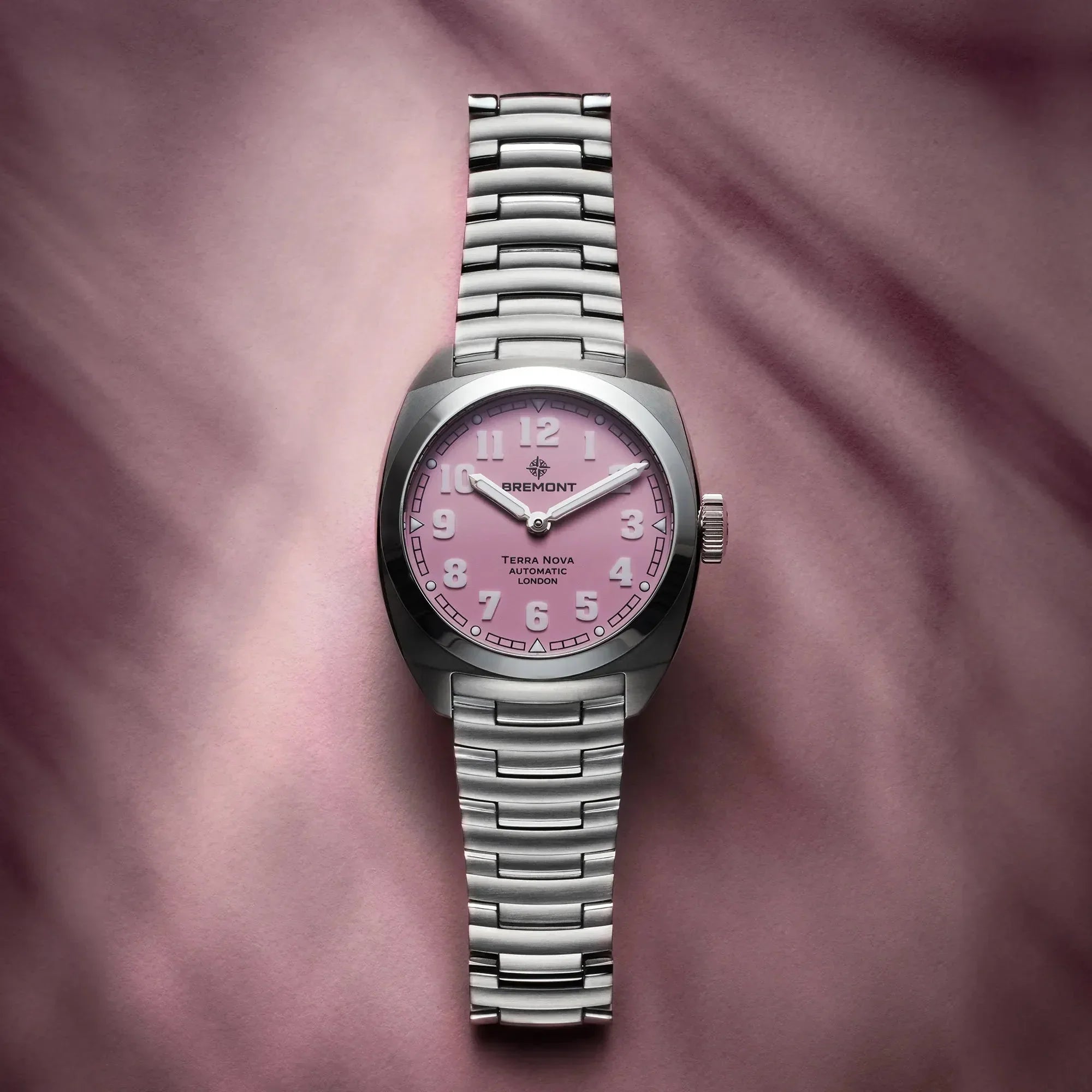 Bremont Terra Nova 38mm Pink Dial Men's Watch TN38-ND-SS-PK-B