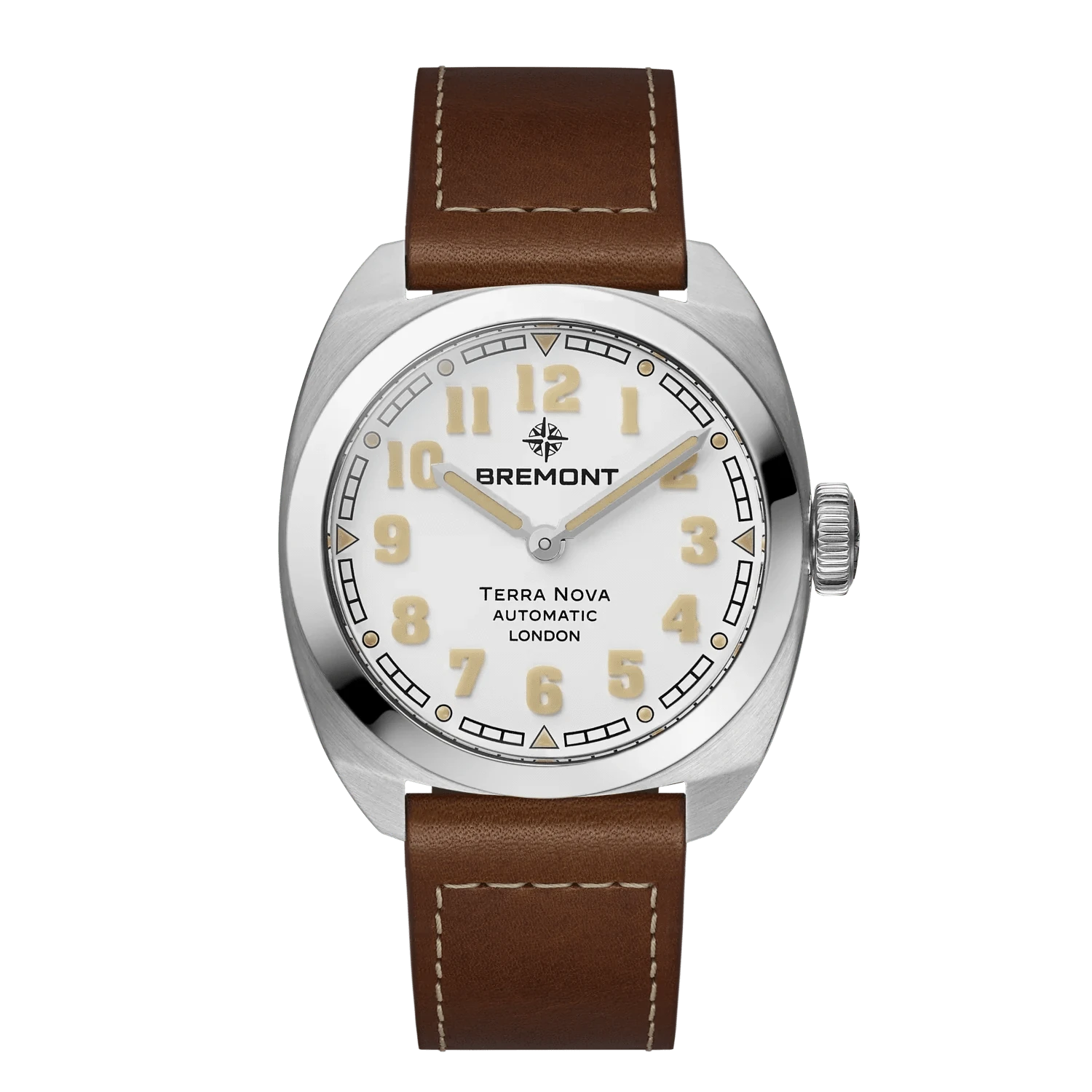 Bremont Terra Nova 38mm White Dial Men's Watch TN38-ND-SS-WH-L-S