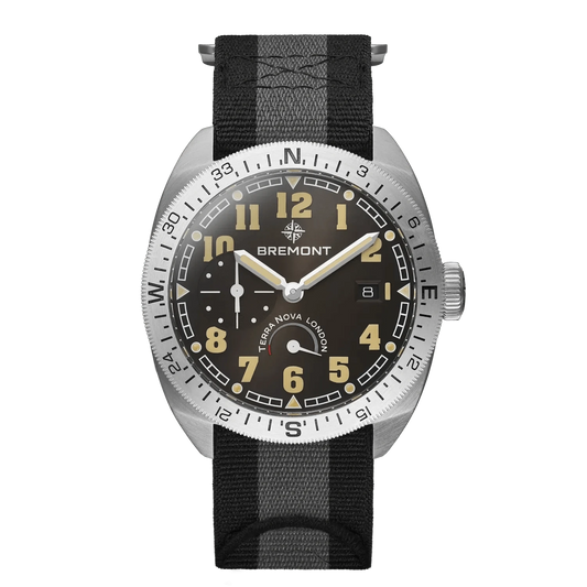 Bremont Terra Nova 40.5mm Turning Bezel Power Reserve Black Dial Men's Watch TN40-PWR-SS-BK-N-S