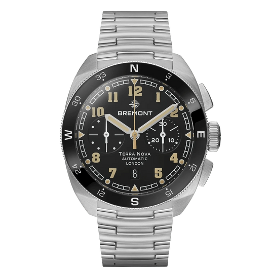 Bremont Terra Nova 42.5mm Chronograph Black Dial Men's Watch TN42-CHR-SS-BK-B
