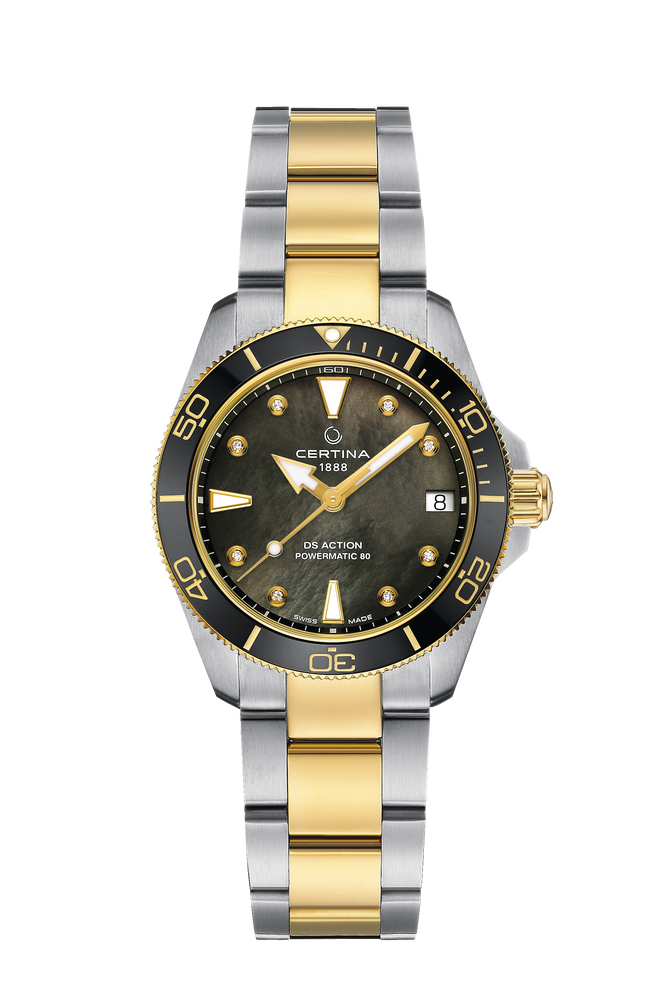 Certina DS Action Powermatic 80 34.5mm Black Mother-of-Pearl Dial Women's Watch C0320072212600
