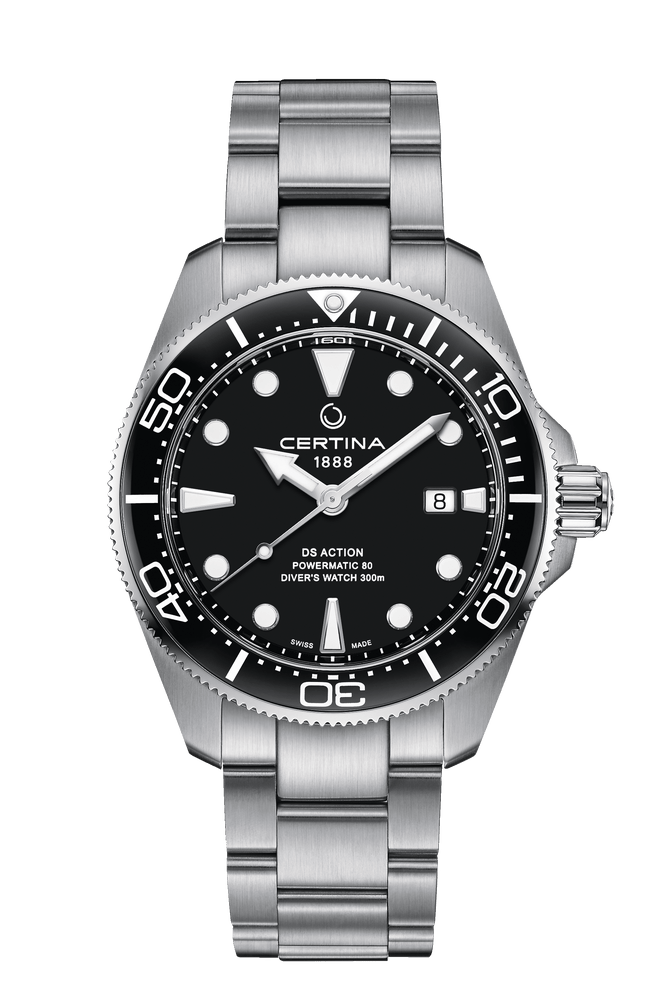 Certina DS Action Diver 43mm Powermatic 80 Black Dial Men's Watch C0326071105100