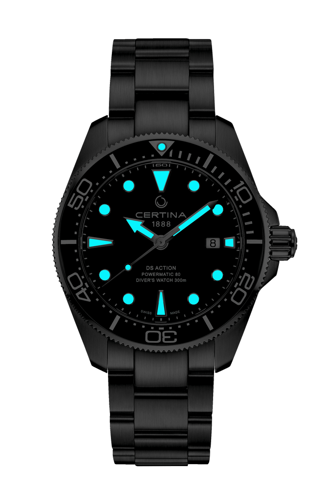 Certina DS Action Diver 43mm Powermatic 80 Black Dial Men's Watch C0326071105100