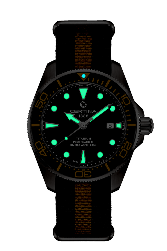 Certina DS Action Diver 43mm Powermatic 80 Black Dial Men's Watch C0326074805100