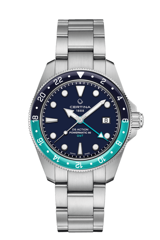 Certina DS Action GMT Powermatic 80 41mm Blue Dial Men's Watch C0329291104101