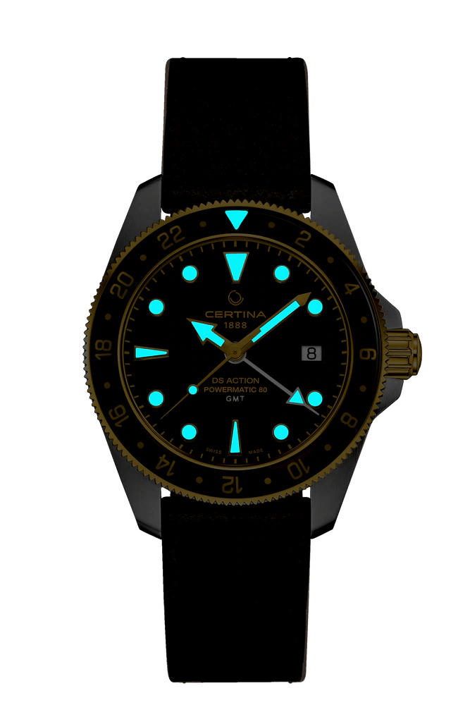 Certina DS Action GMT Powermatic 80 41mm Black Dial Men's Watch C0329292605100