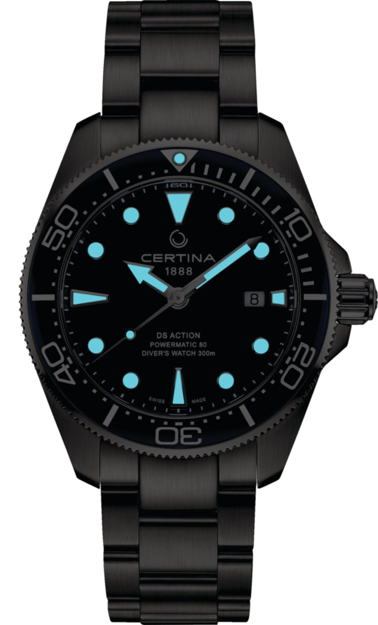 Certina DS Action Diver Blue Dial 43mm Powermatic 80 Men's Watch C0326071104100