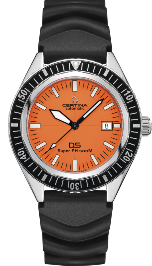 Certina DS SUPER PH500M 43mm Orange Dial Men's Watch C0374071728010