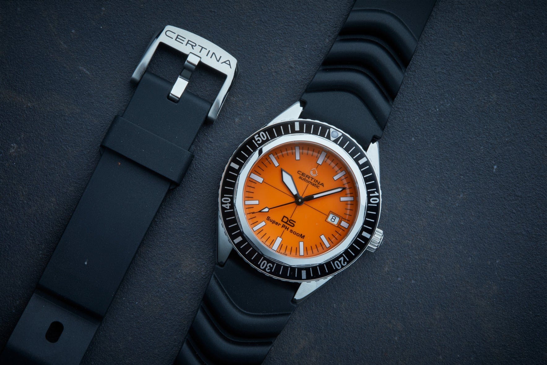 Certina DS SUPER PH500M 43mm Orange Dial Men's Watch C0374071728010