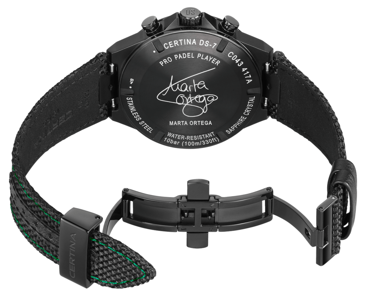 Certina DS-7 Chronograph Padel Edition by Marta Ortega 41mm Black Dial Men's Watch C0434173820110