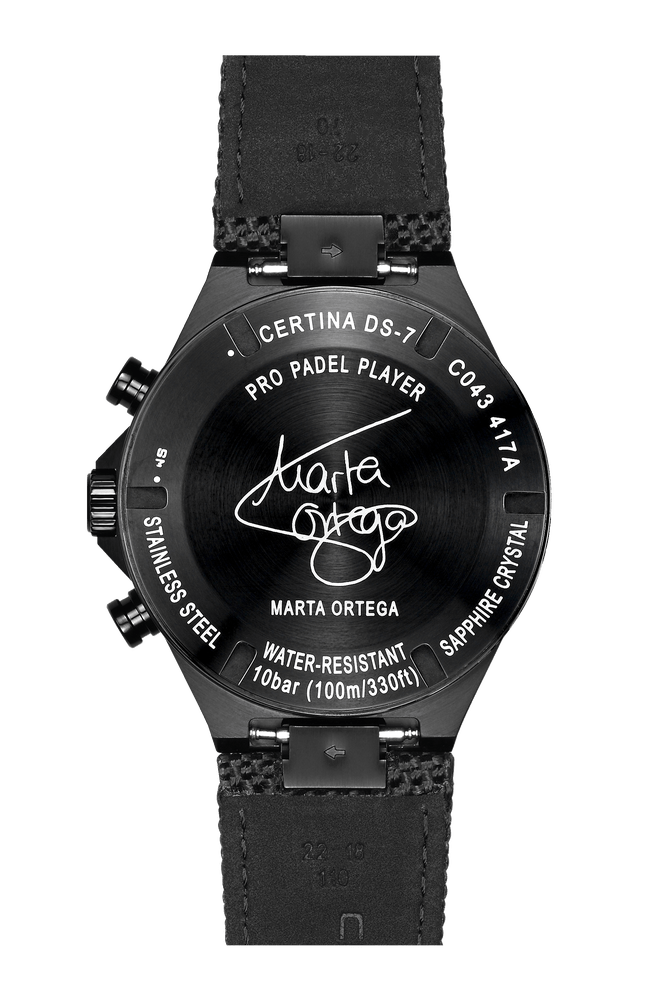 Certina DS-7 Chronograph Padel Edition by Marta Ortega 41mm Black Dial Men's Watch C0434173820110