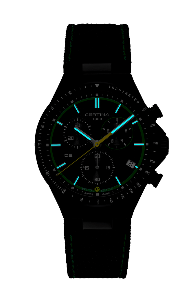 Certina DS-7 Chronograph Padel Edition by Marta Ortega 41mm Black Dial Men's Watch C0434173820110