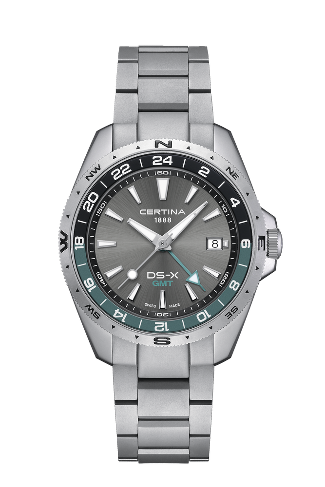 Certina DS-X GMT 41.2mm Grey Dial Men's Watch C0474521108100