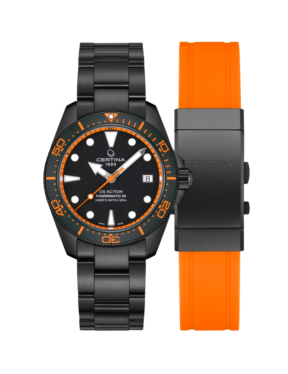 Certina DS Action Diver 38mm Black Dial Men's Watch C0488073305102