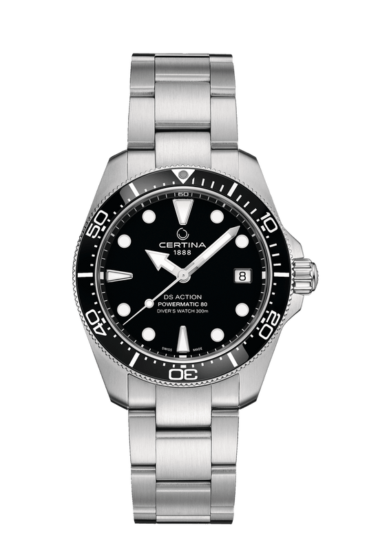 Certina DS Action Diver 38mm Powermatic 80 Black Dial Men's Watch C0488071105100