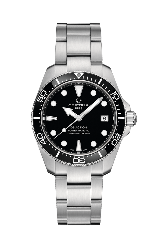 Certina DS Action Diver 38mm Powermatic 80 Black Dial Men's Watch C0488071105100