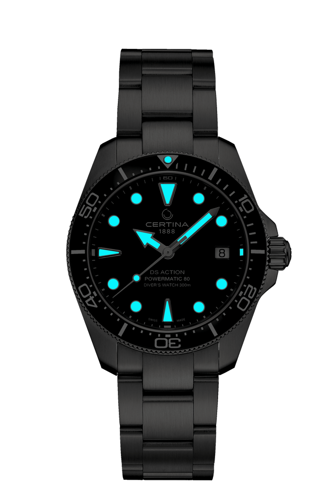 Certina DS Action Diver 38mm Powermatic 80 Black Dial Men's Watch C0488071105100