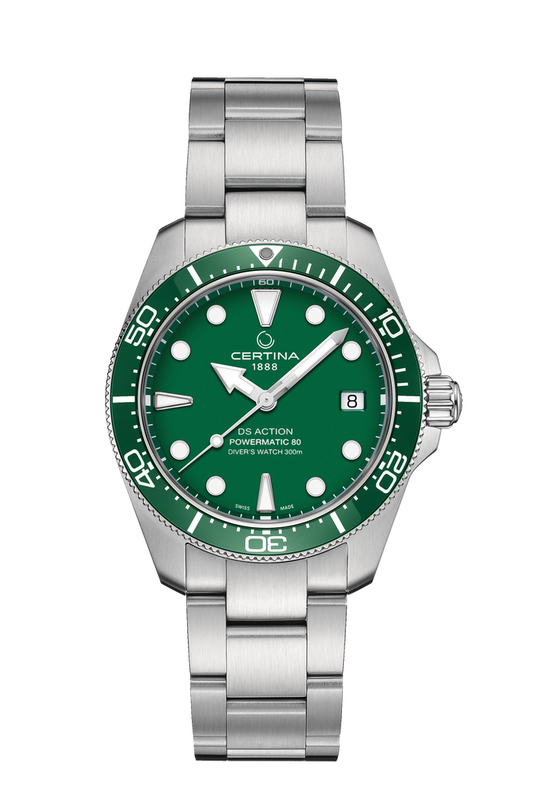 Certina DS Action Diver 38mm Powermatic 80 Green Dial Men's Watch C0488071109100