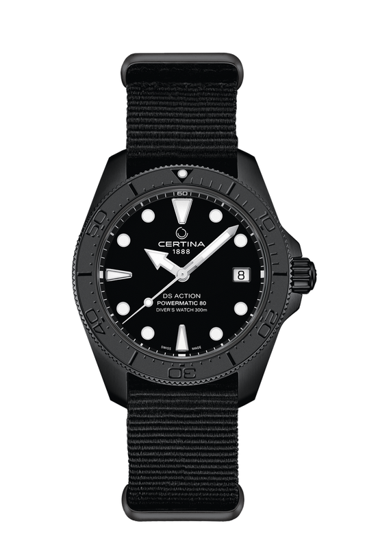 Certina DS Action Diver 38mm Powermatic 80 Black Dial Men's Watch C0488073805100