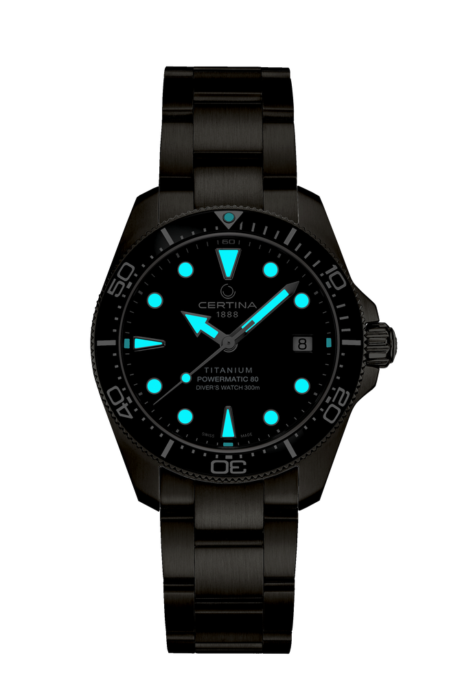 Certina DS Action Diver 38mm Titanium Black Dial Men's Watch C0488074405101
