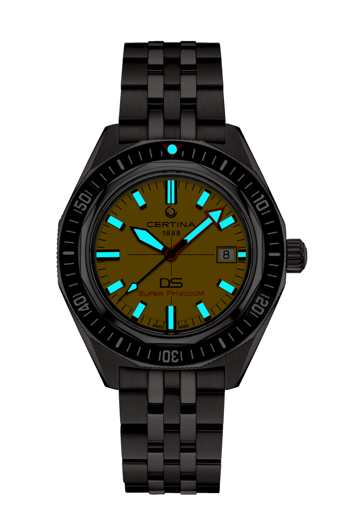 Certina DS Super PH2000M 43mm Yellow Dial Men's Watch C0506074436102