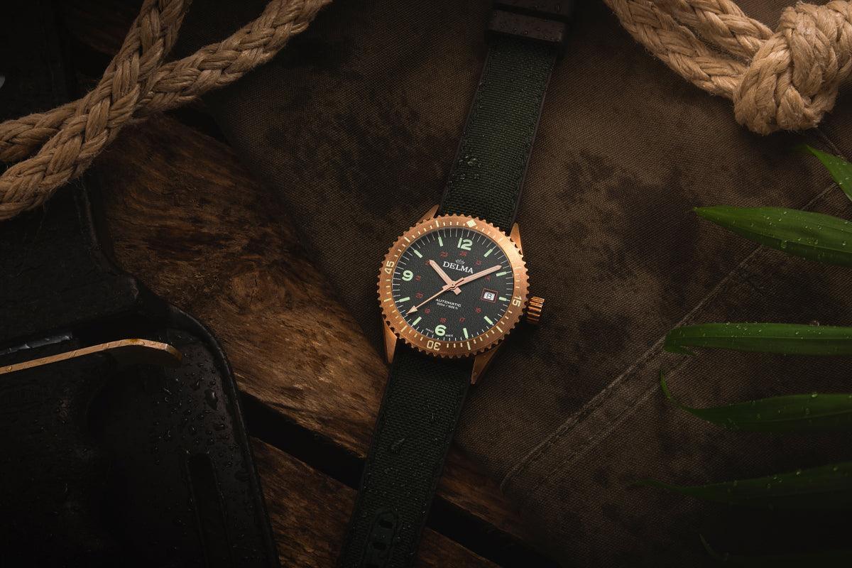DELMA Cayman Bronze 42mm Green Dial Men's Watch 31601.726.6.144
