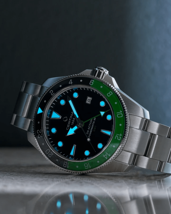 Certina DS Action GMT Powermatic 80 41mm Green-Black Men's Watch C0329291105100