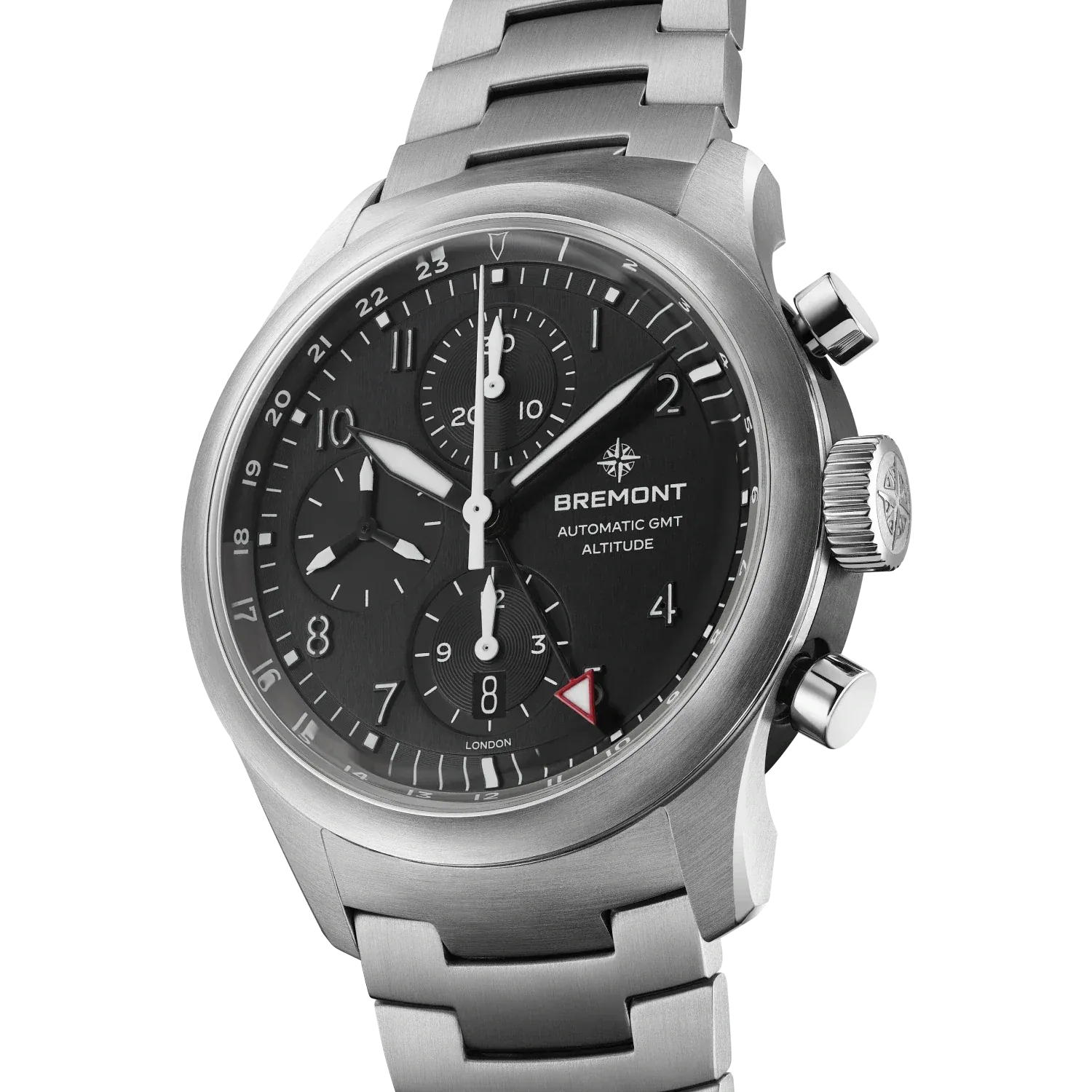 Bremont Altitude Chronograph GMT 42mm Black Dial Steel Men's Watch ALT42-CHR-G-SS-BK-B