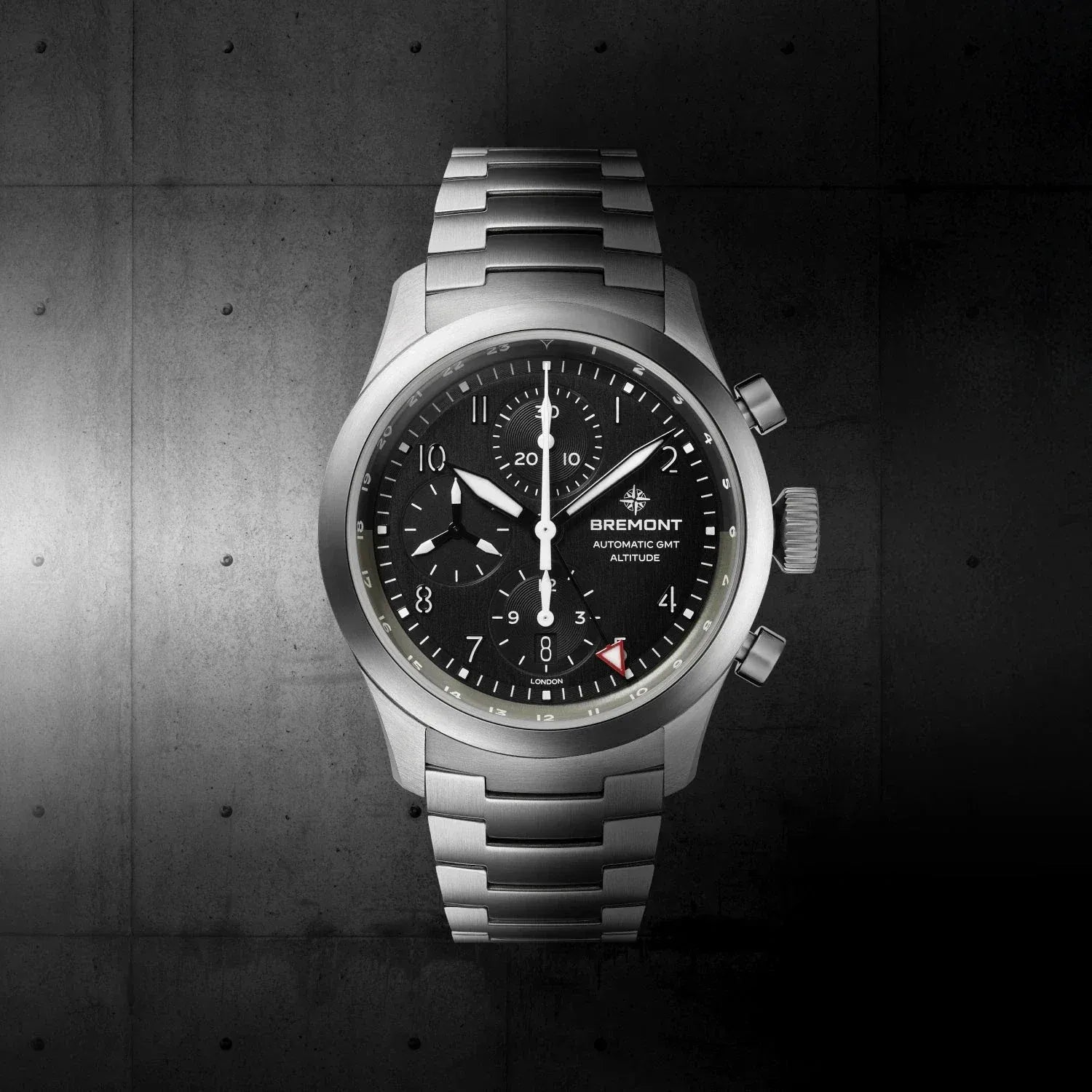 Bremont Altitude Chronograph GMT 42mm Black Dial Steel Men's Watch ALT42-CHR-G-SS-BK-B