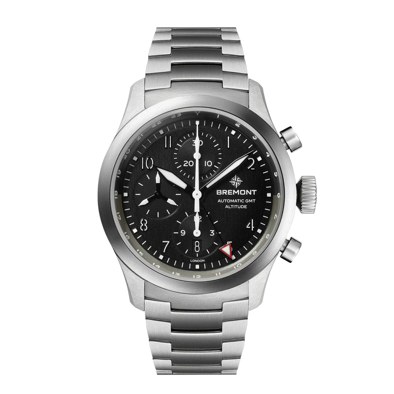 Bremont Altitude Chronograph GMT 42mm Black Dial Steel Men's Watch ALT42-CHR-G-SS-BK-B