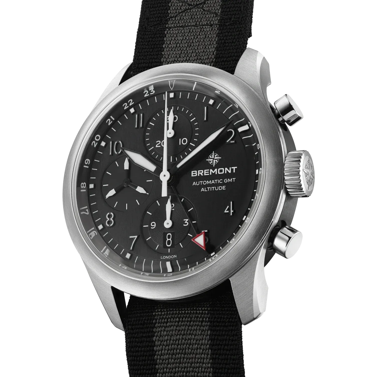 Bremont Altitude Chronograph GMT 42mm Black Dial Steel Men's Watch ALT42-CHR-G-SS-BK-N-S