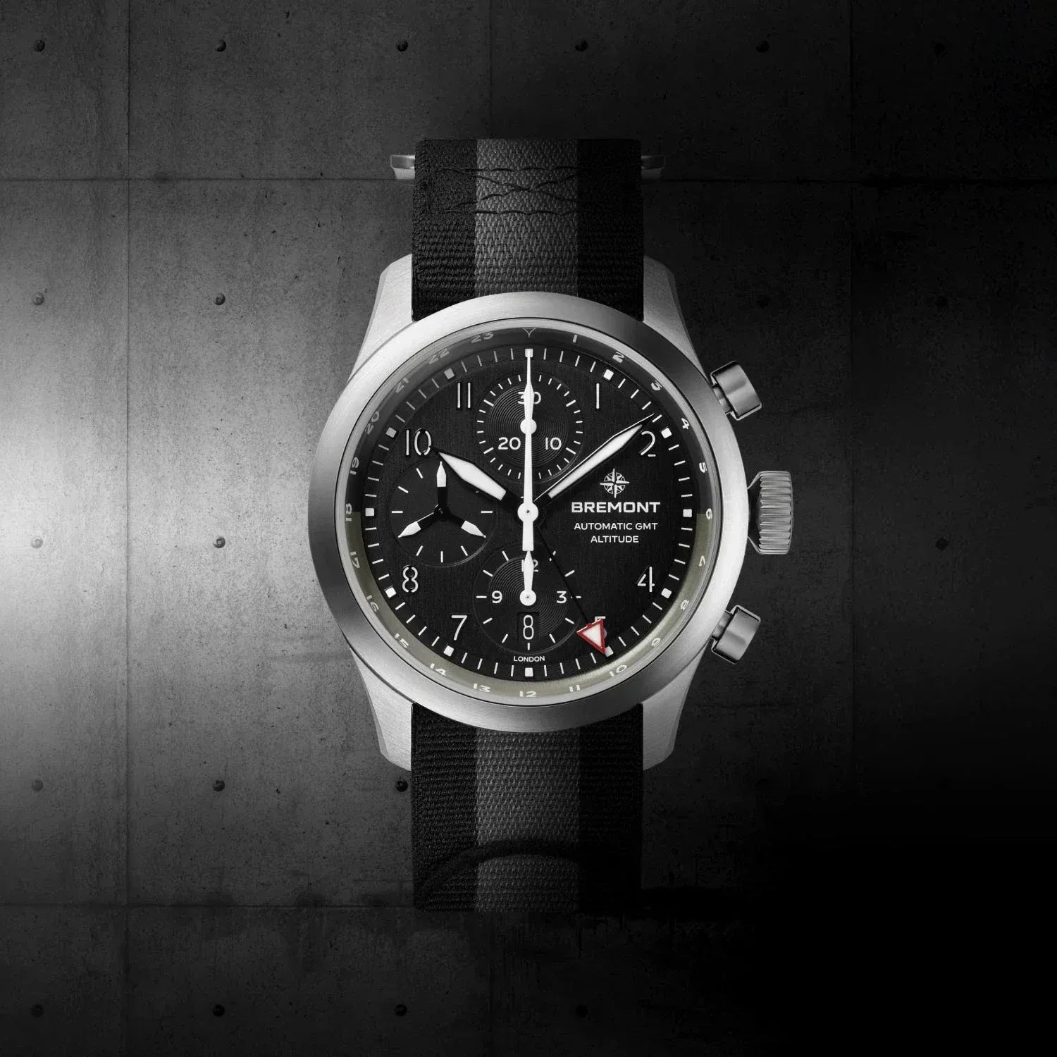 Bremont Altitude Chronograph GMT 42mm Black Dial Steel Men's Watch ALT42-CHR-G-SS-BK-N-S