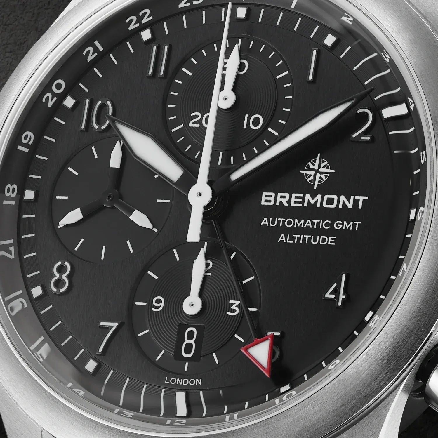 Bremont Altitude Chronograph GMT 42mm Black Dial Steel Men's Watch ALT42-CHR-G-SS-BK-N-S