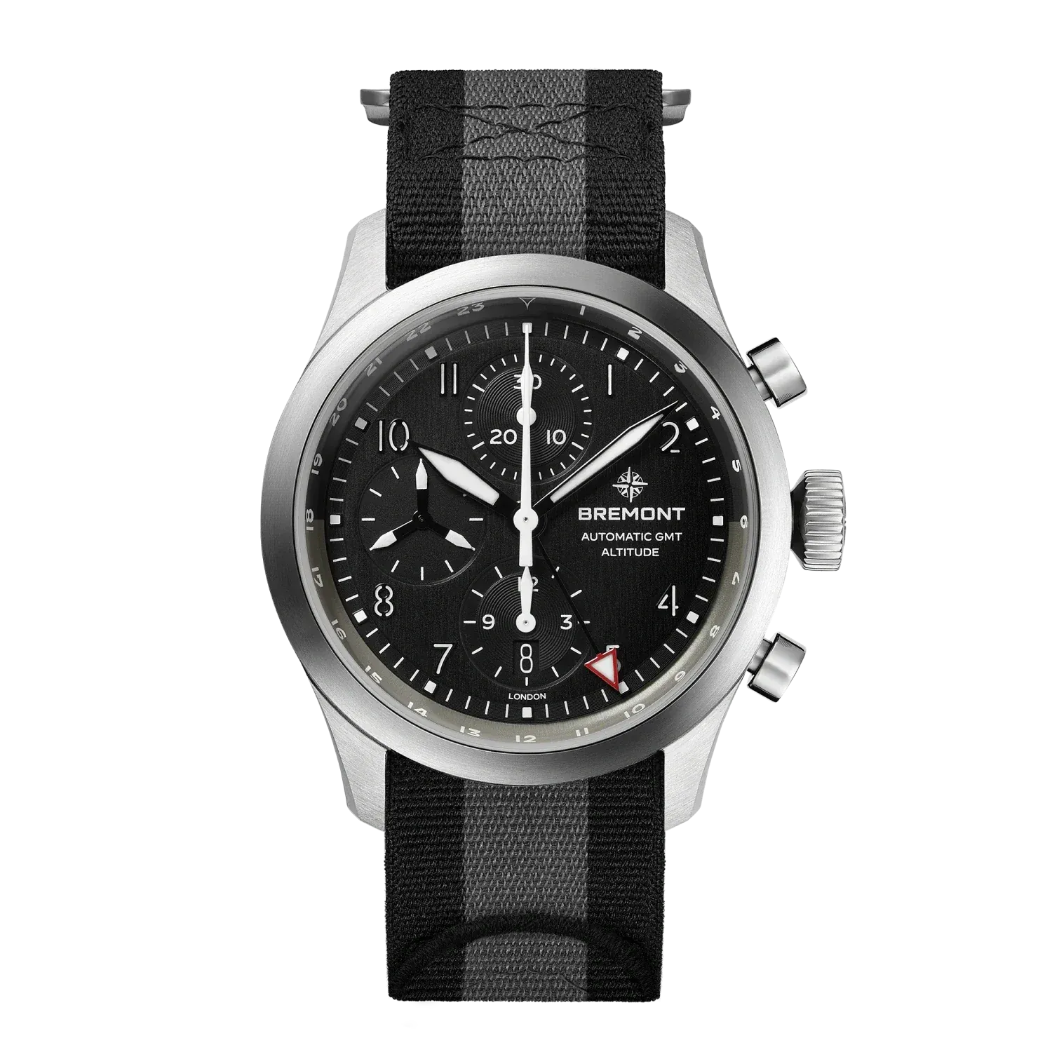 Bremont Altitude Chronograph GMT 42mm Black Dial Steel Men's Watch ALT42-CHR-G-SS-BK-N-S