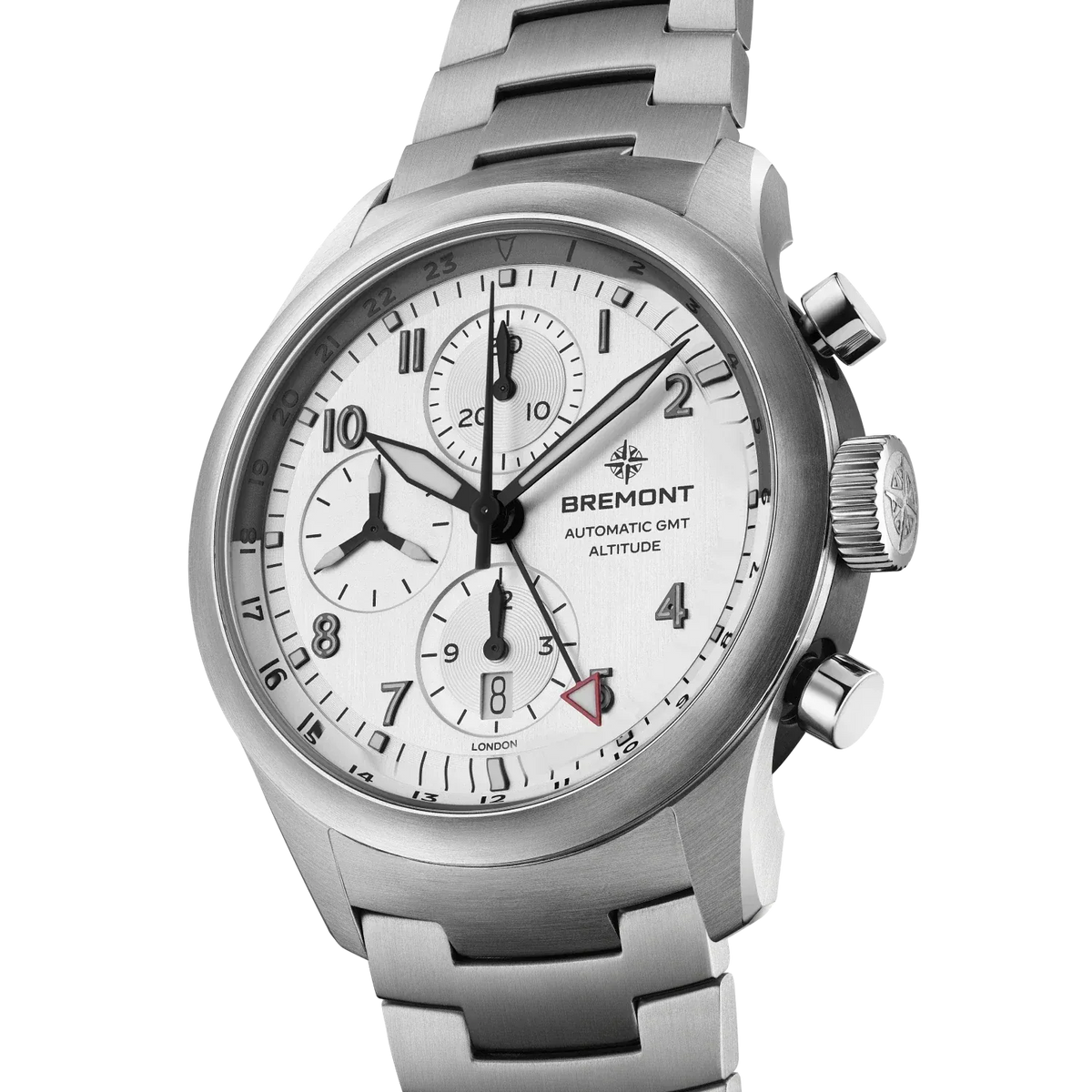 Bremont Altitude Chronograph GMT 42mm Brushed Silver Dial Men's Watch ALT42-CHR-G-SS-SI-B