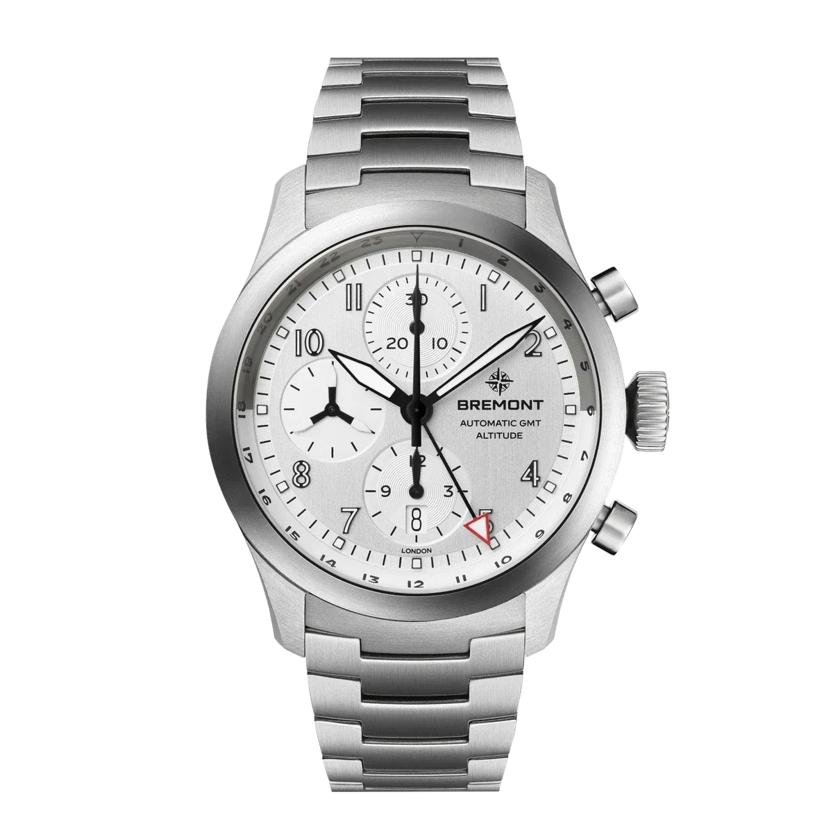 Bremont Altitude Chronograph GMT 42mm Brushed Silver Dial Men's Watch ALT42-CHR-G-SS-SI-B
