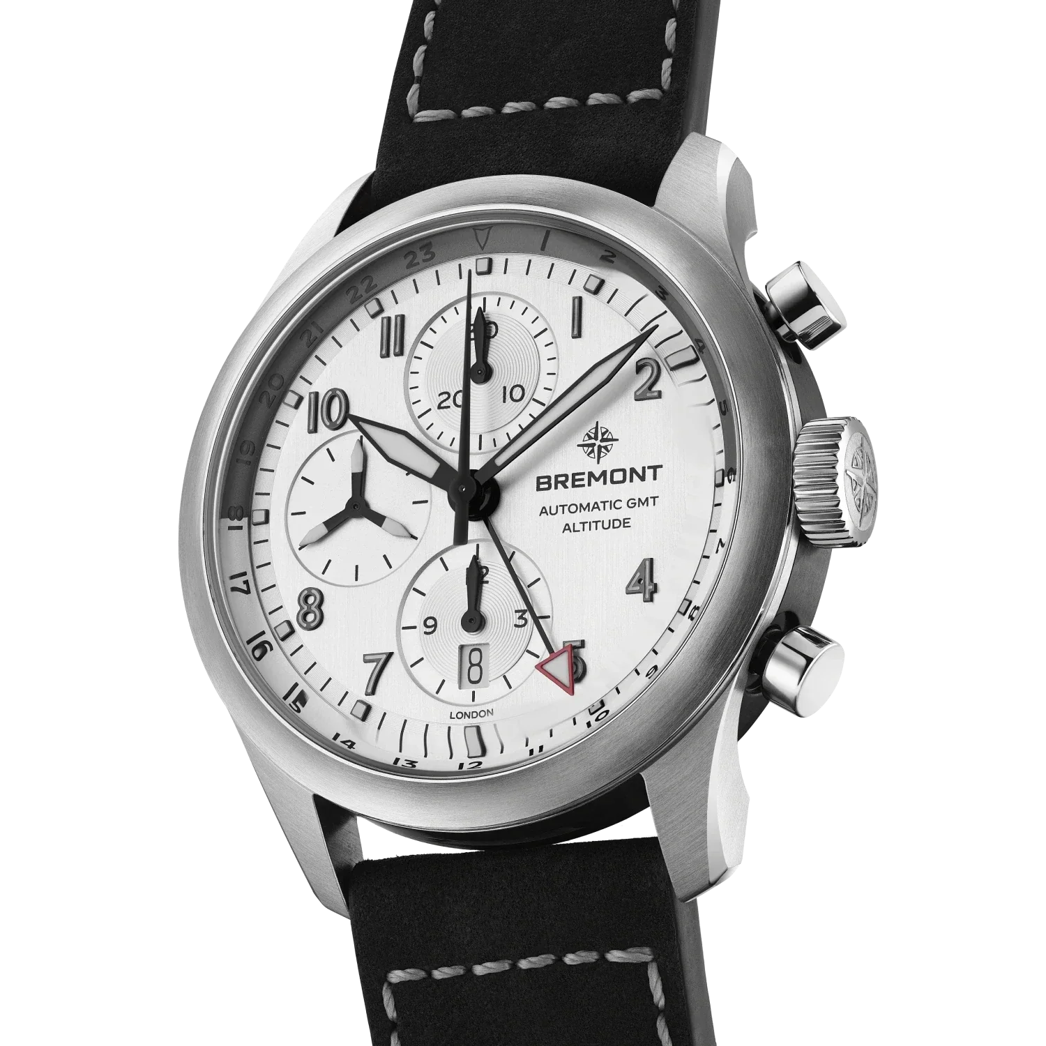 Bremont Altitude Chronograph GMT 42mm Brushed Silver Dial Men's Watch ALT42-CHR-G-SS-SI-L-S