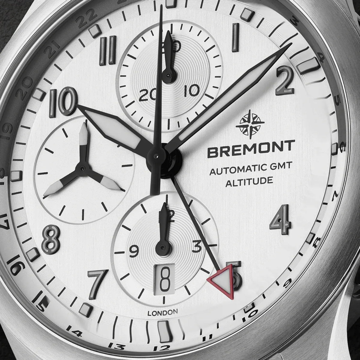 Bremont Altitude Chronograph GMT 42mm Brushed Silver Dial Men's Watch ALT42-CHR-G-SS-SI-N-S