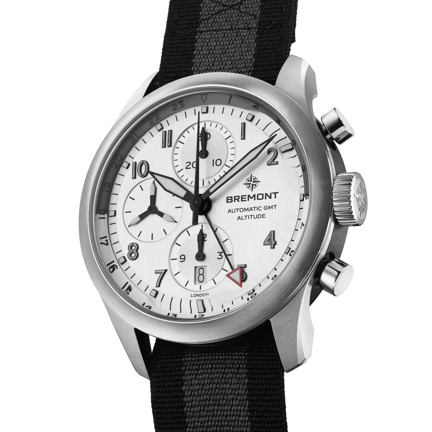Bremont Altitude Chronograph GMT 42mm Brushed Silver Dial Men's Watch ALT42-CHR-G-SS-SI-N-S