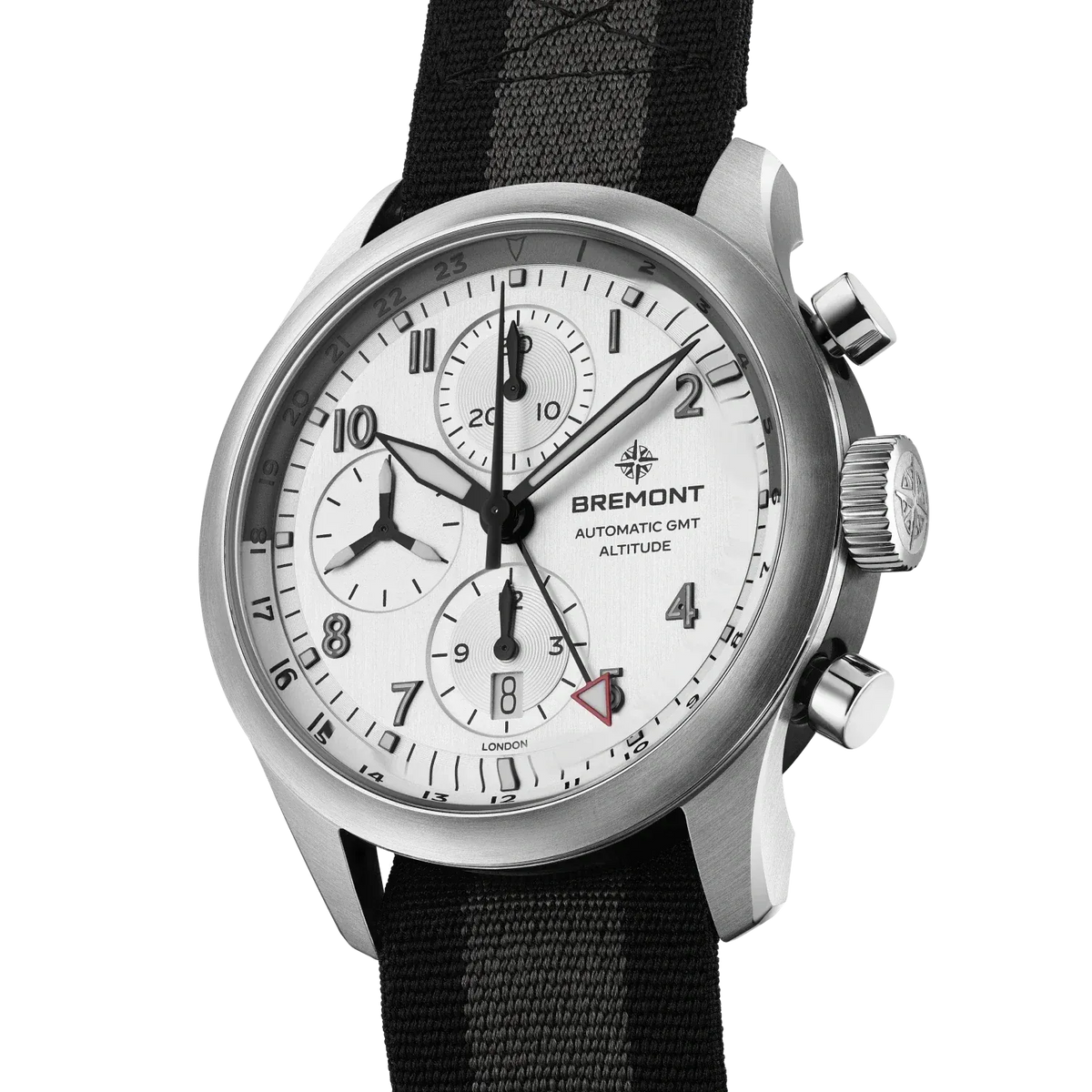 Bremont Altitude Chronograph GMT 42mm Brushed Silver Dial Men's Watch ALT42-CHR-G-SS-SI-N-S
