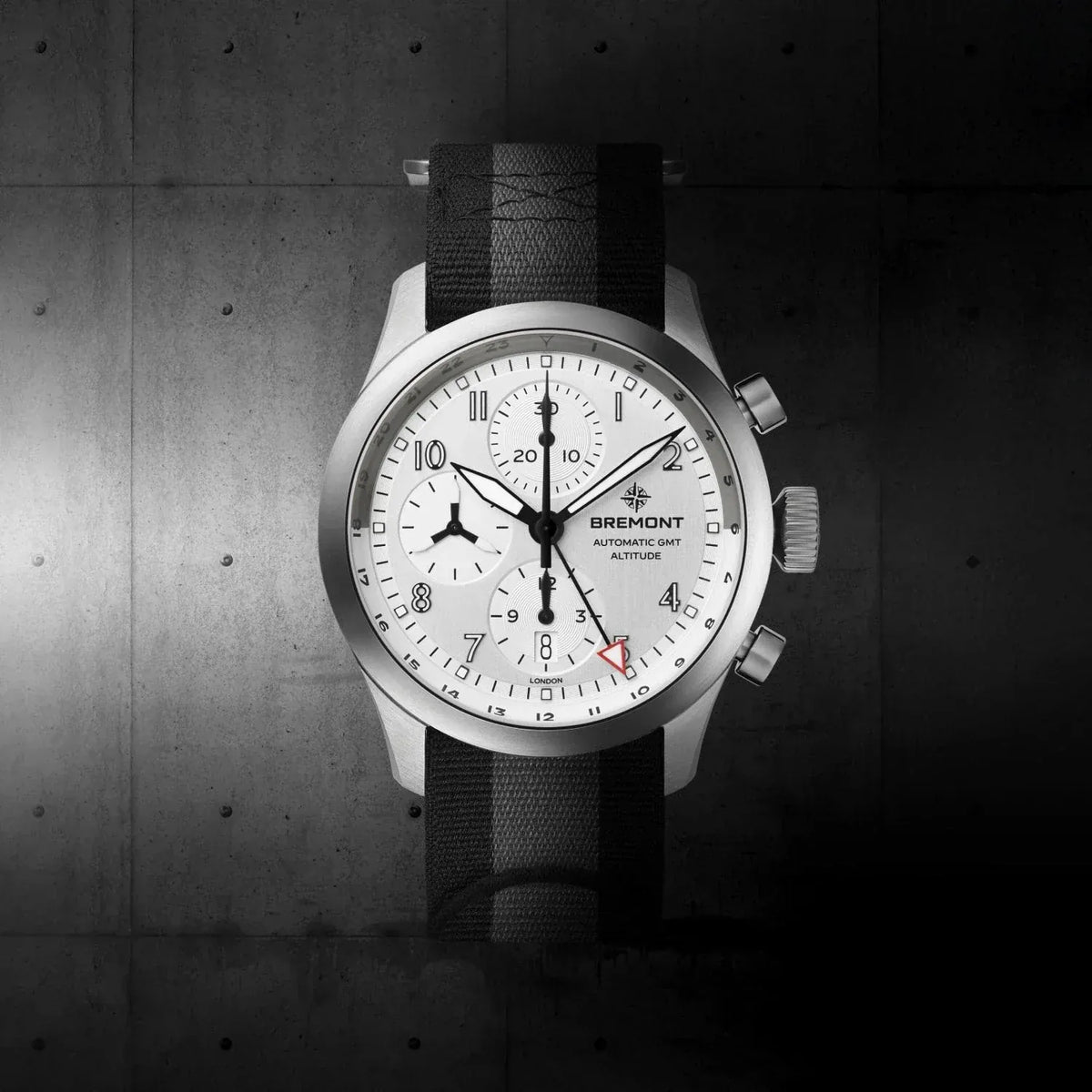 Bremont Altitude Chronograph GMT 42mm Brushed Silver Dial Men's Watch ALT42-CHR-G-SS-SI-N-S