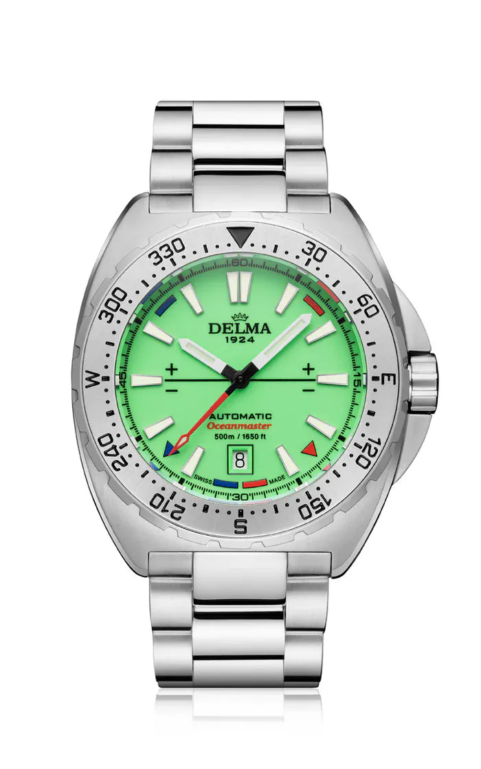 DELMA Oceanmaster Lume 44mm Dark Green Dial Men's Watch 41701.670.6.149