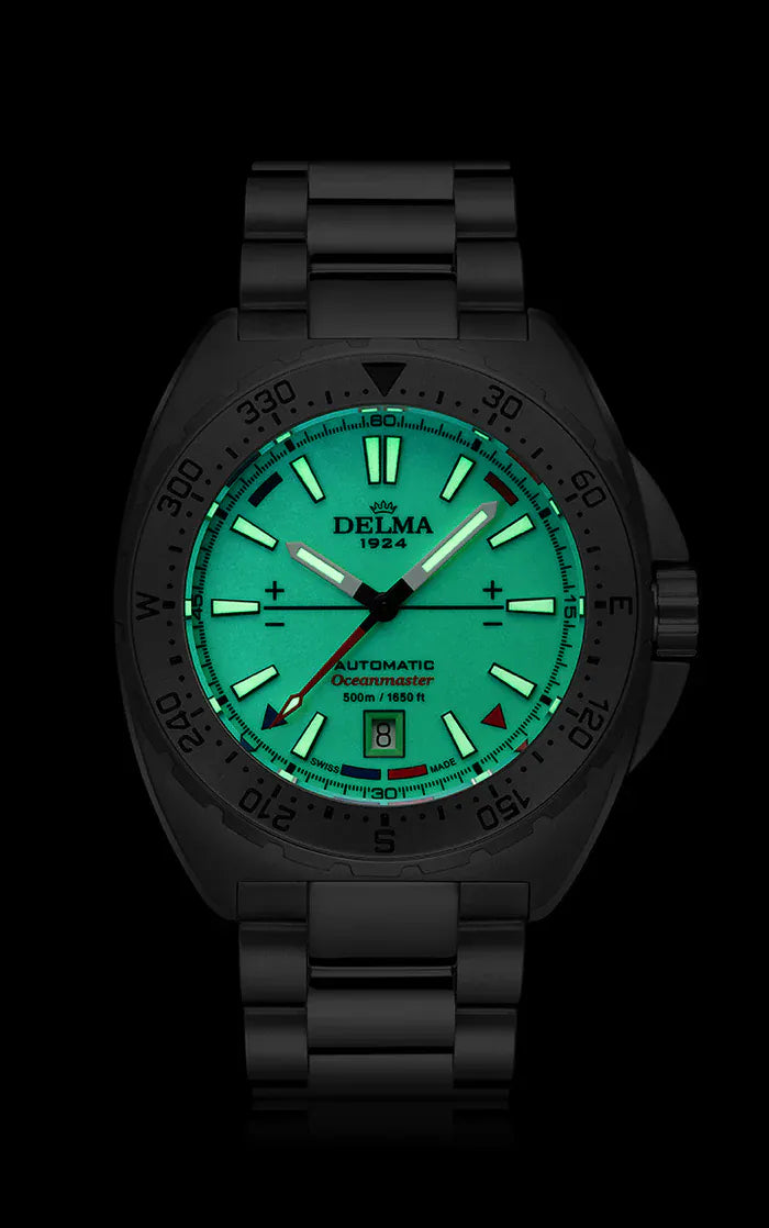 DELMA Oceanmaster Lume 44mm Dark Green Dial Men's Watch 41701.670.6.149